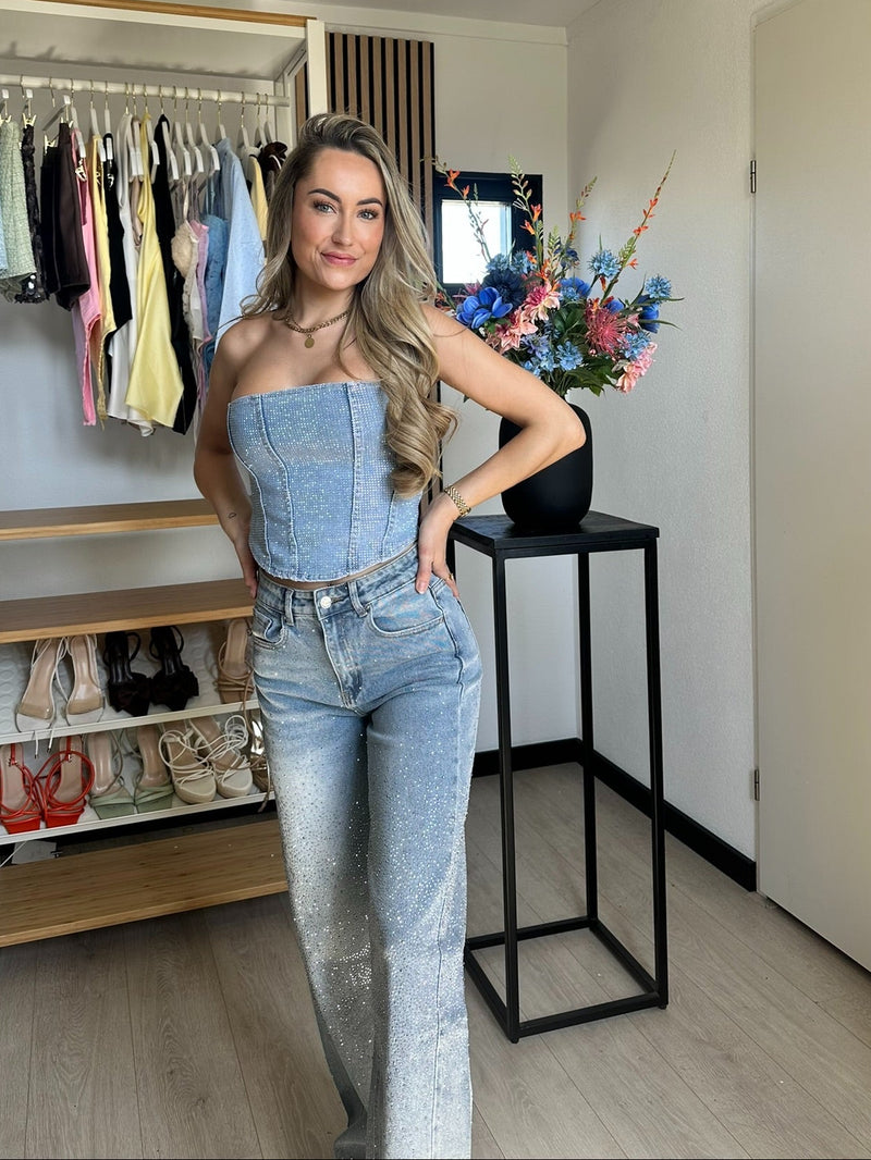 Glitter Straight Leg Jeans