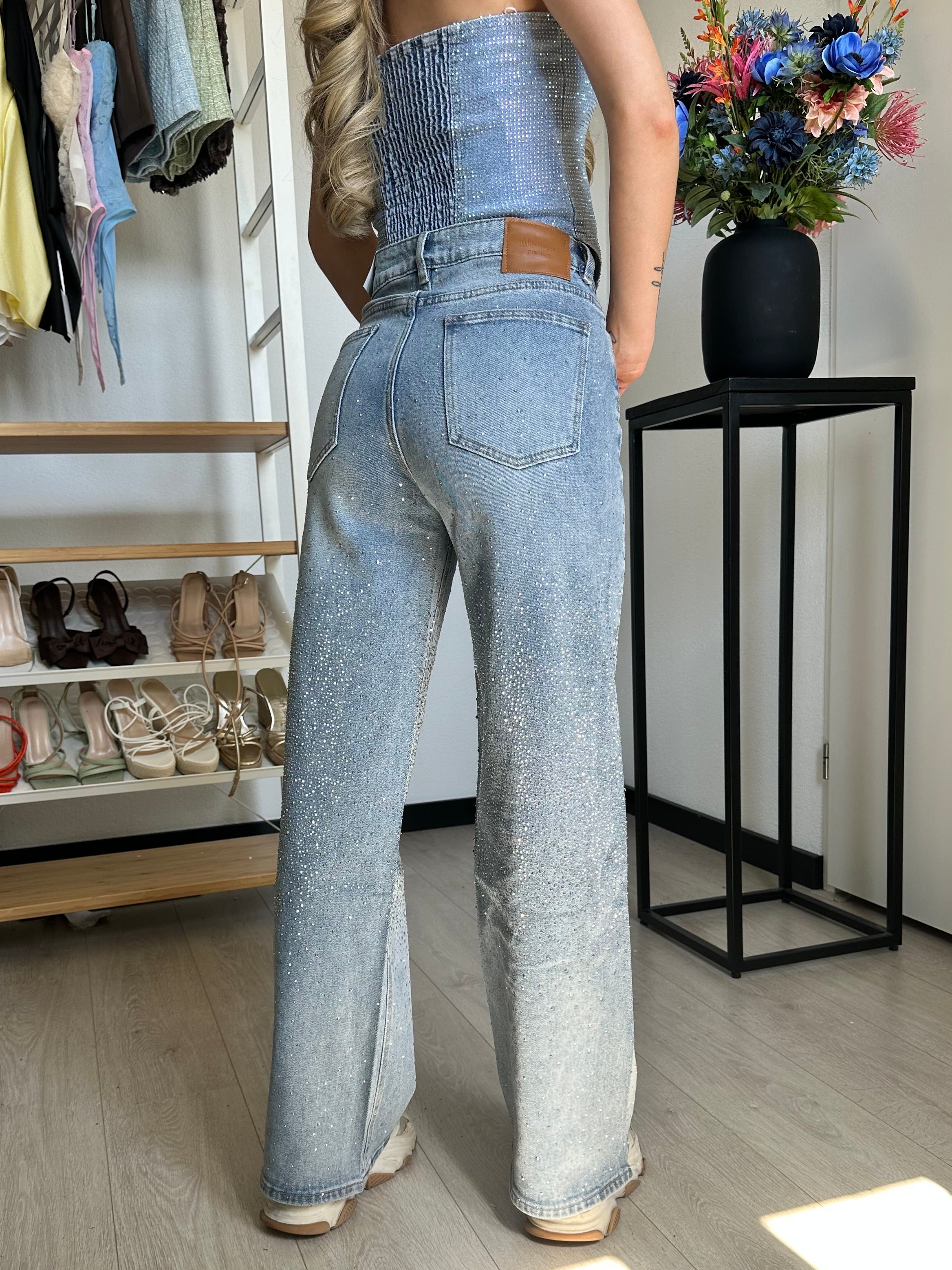 Glitter Straight Leg Jeans