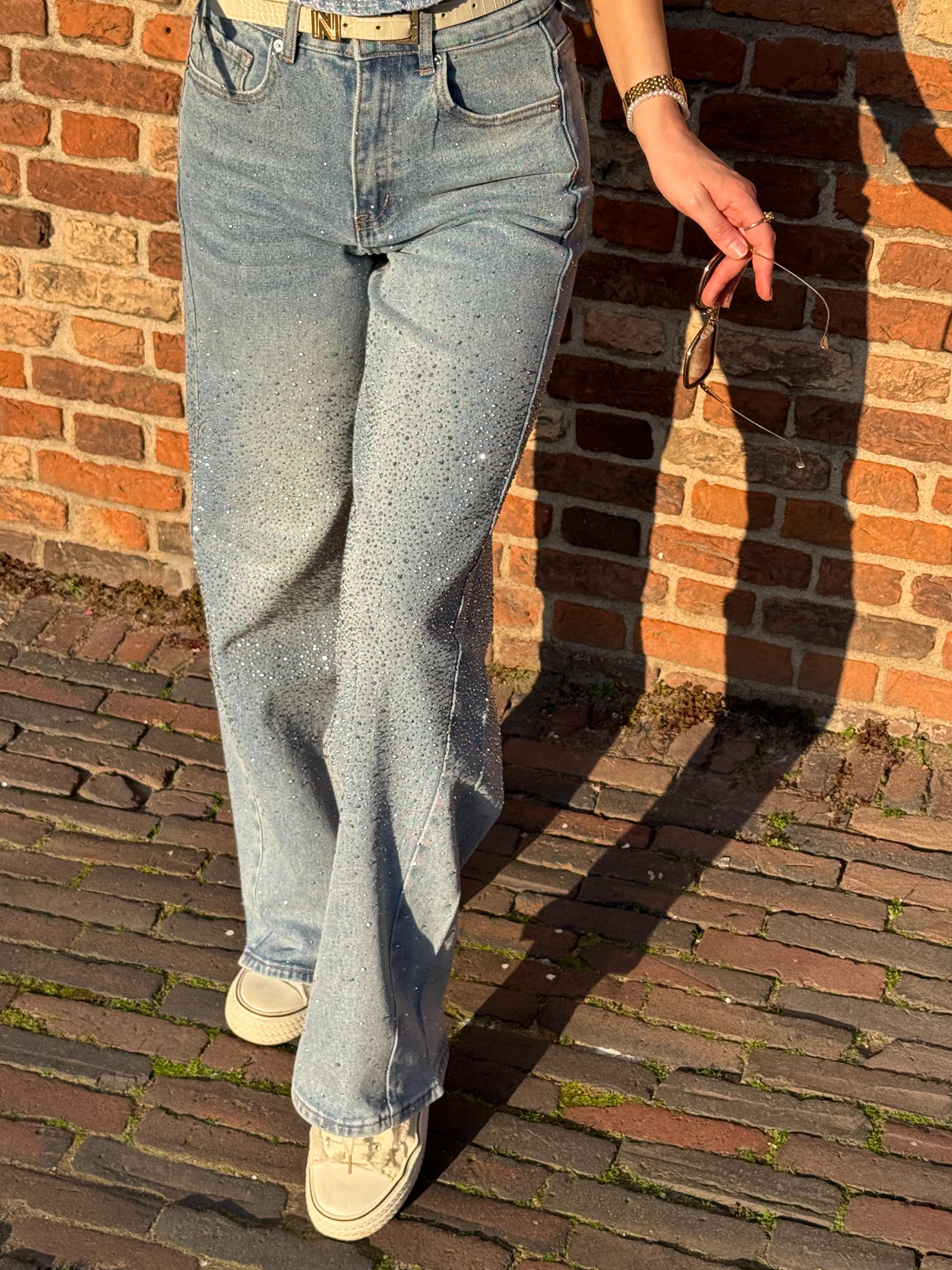 Glitter Straight Leg Jeans
