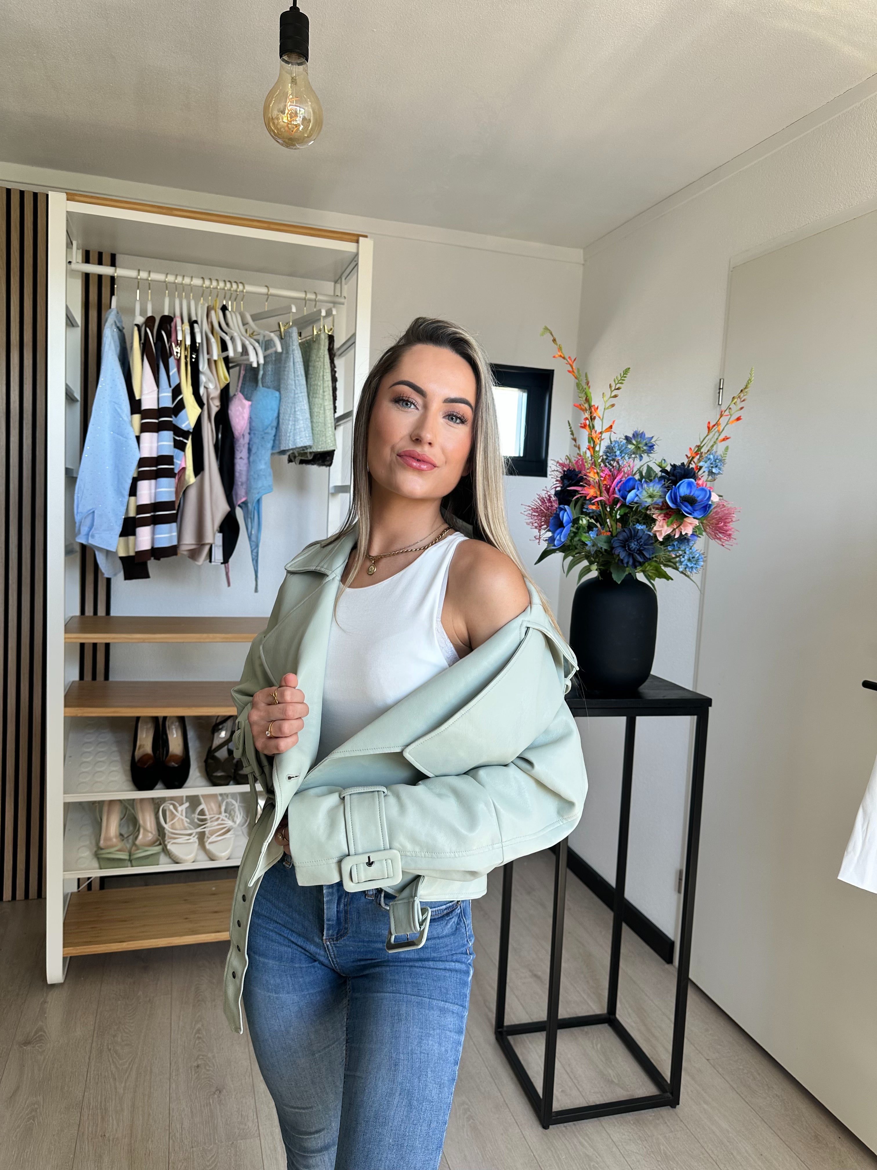 Tatum Leren Jack - Mintgroen