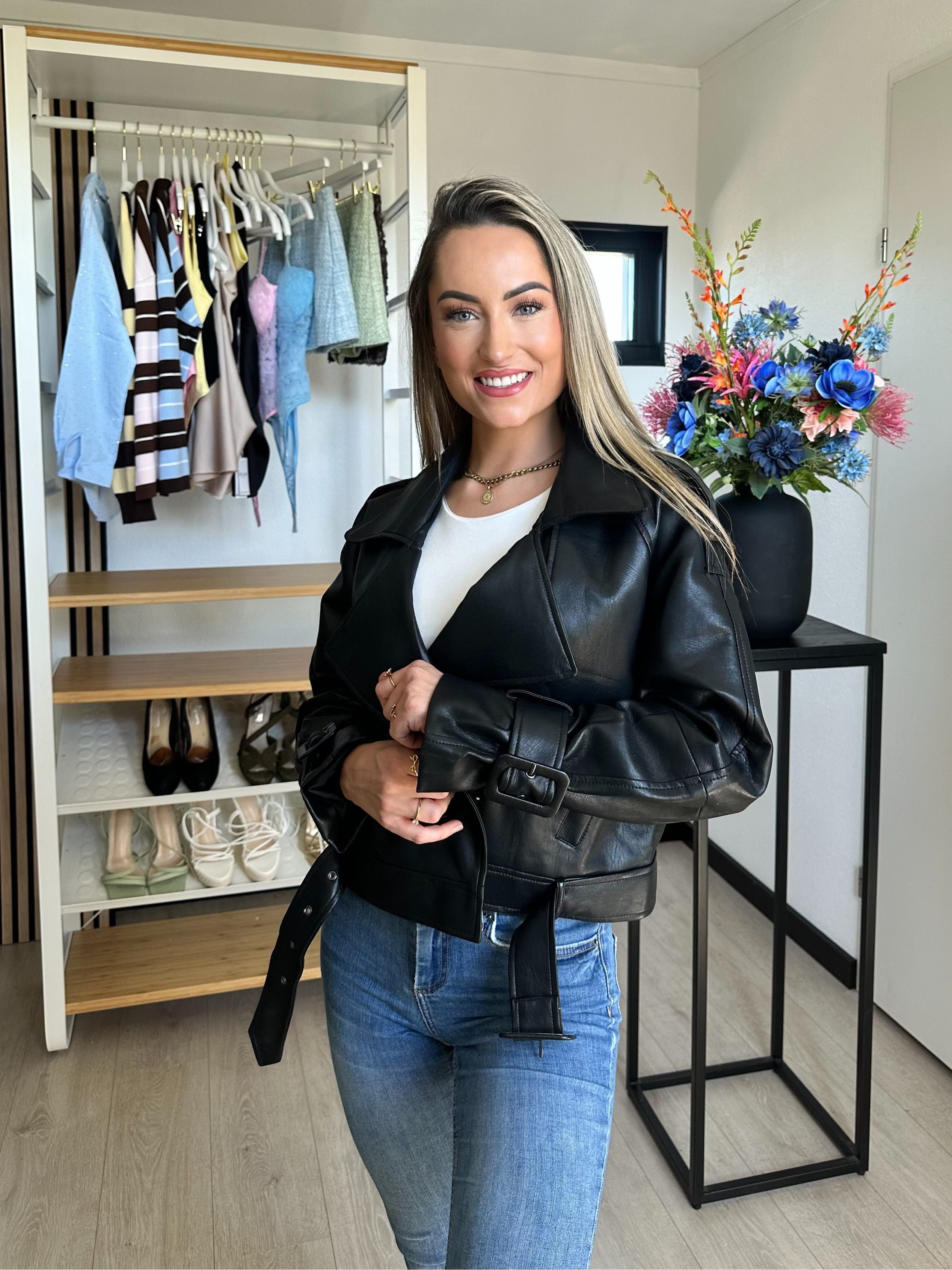 Tatum Leren Jack - Zwart