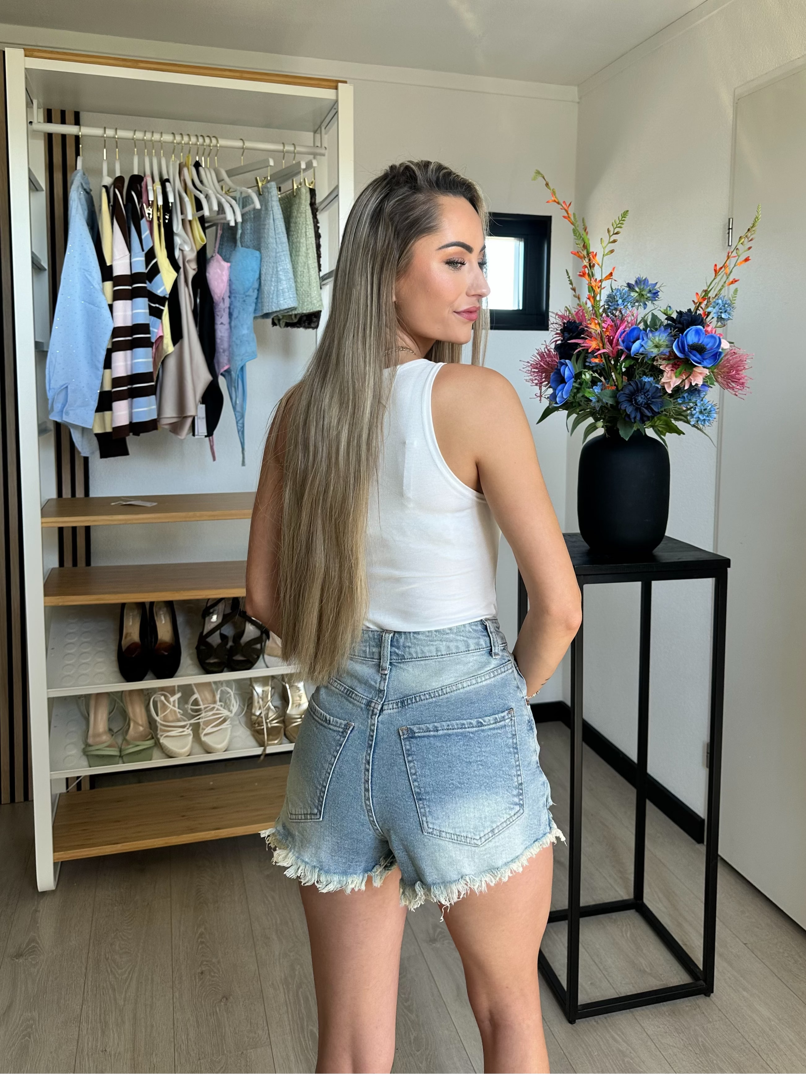 Livia Denim Short – Licht Blauw