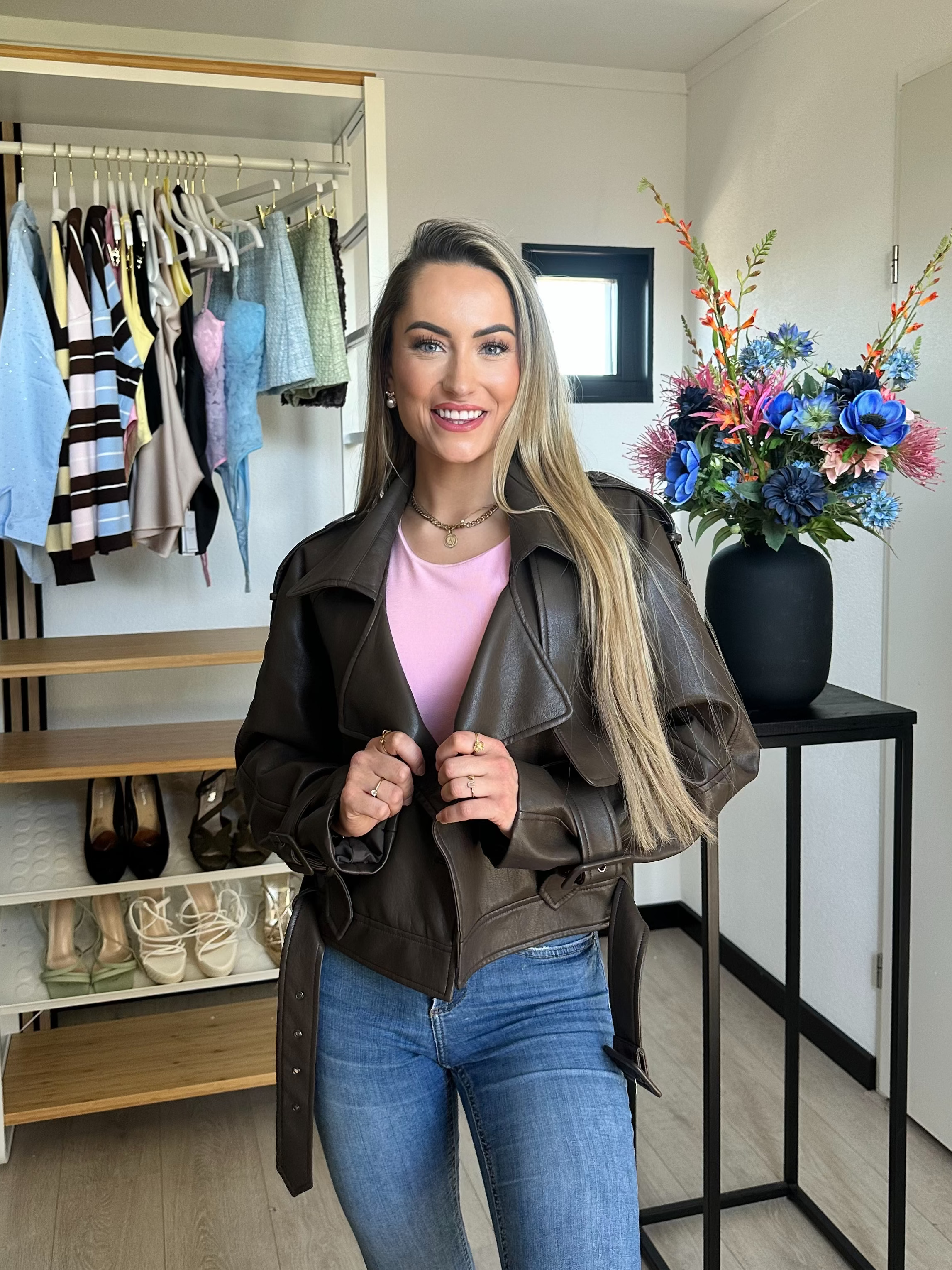 Tatum Leren Jas - Bruin