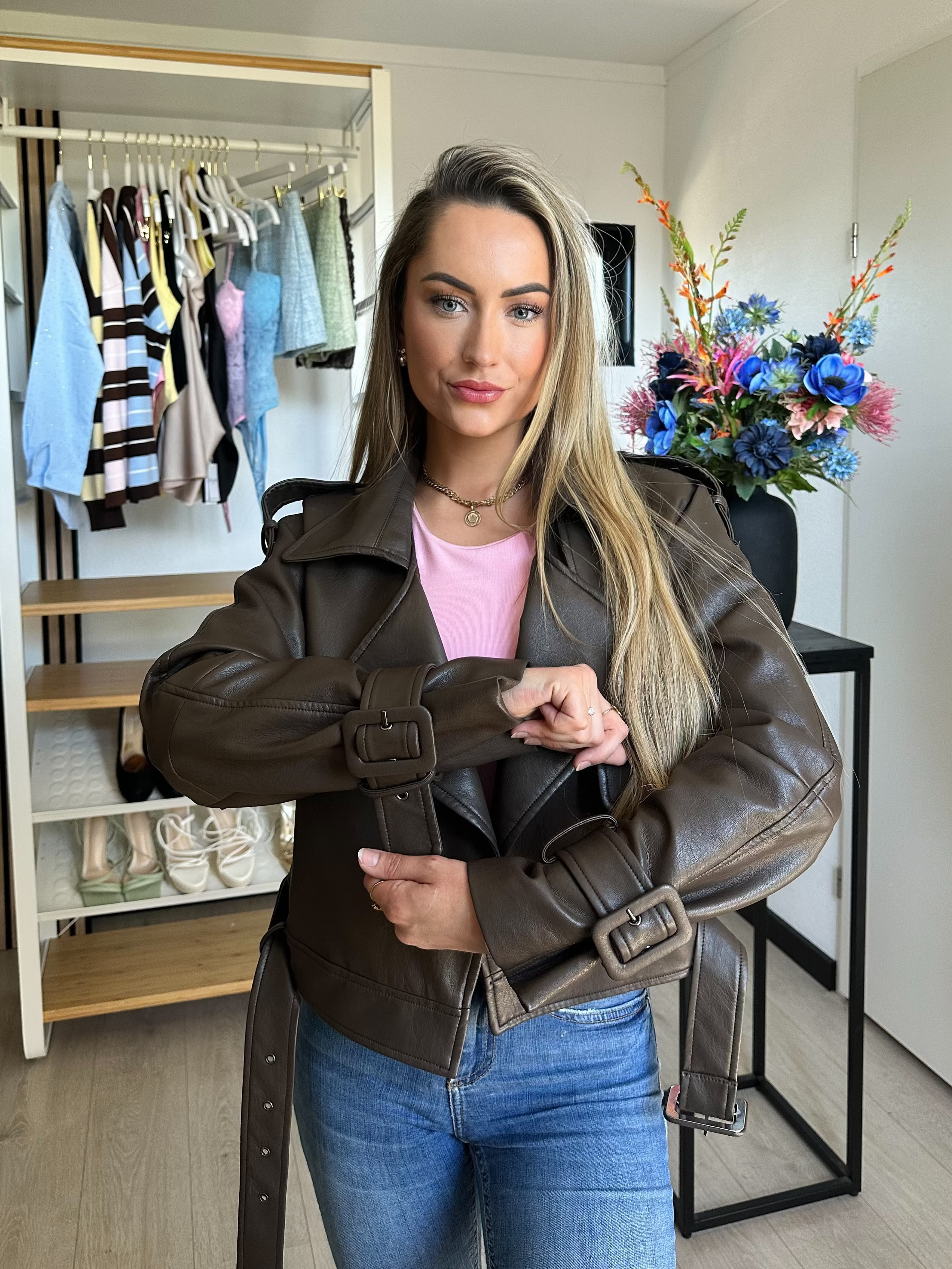 Tatum Leren Jas - Bruin