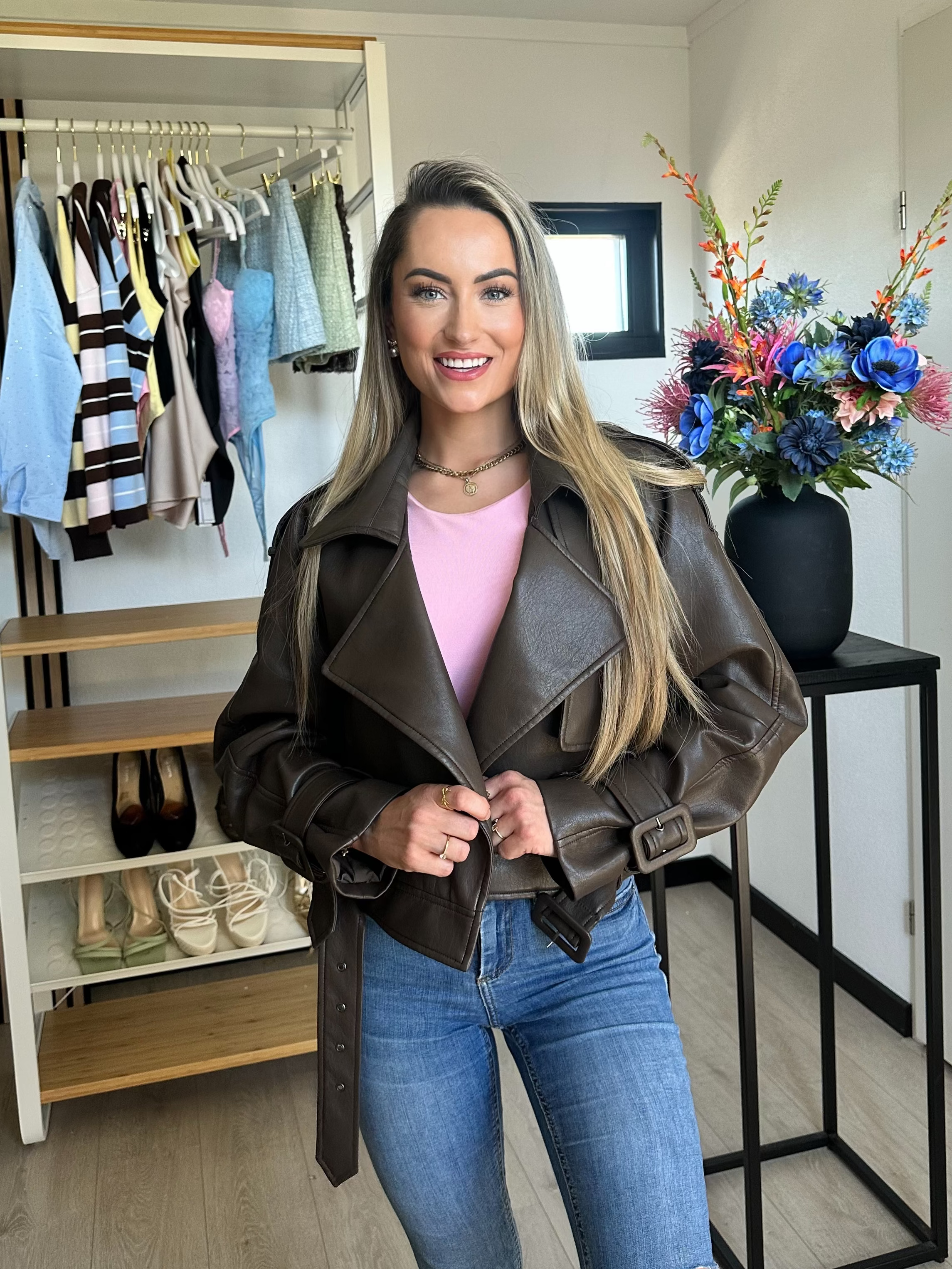 Tatum Leren Jas - Bruin