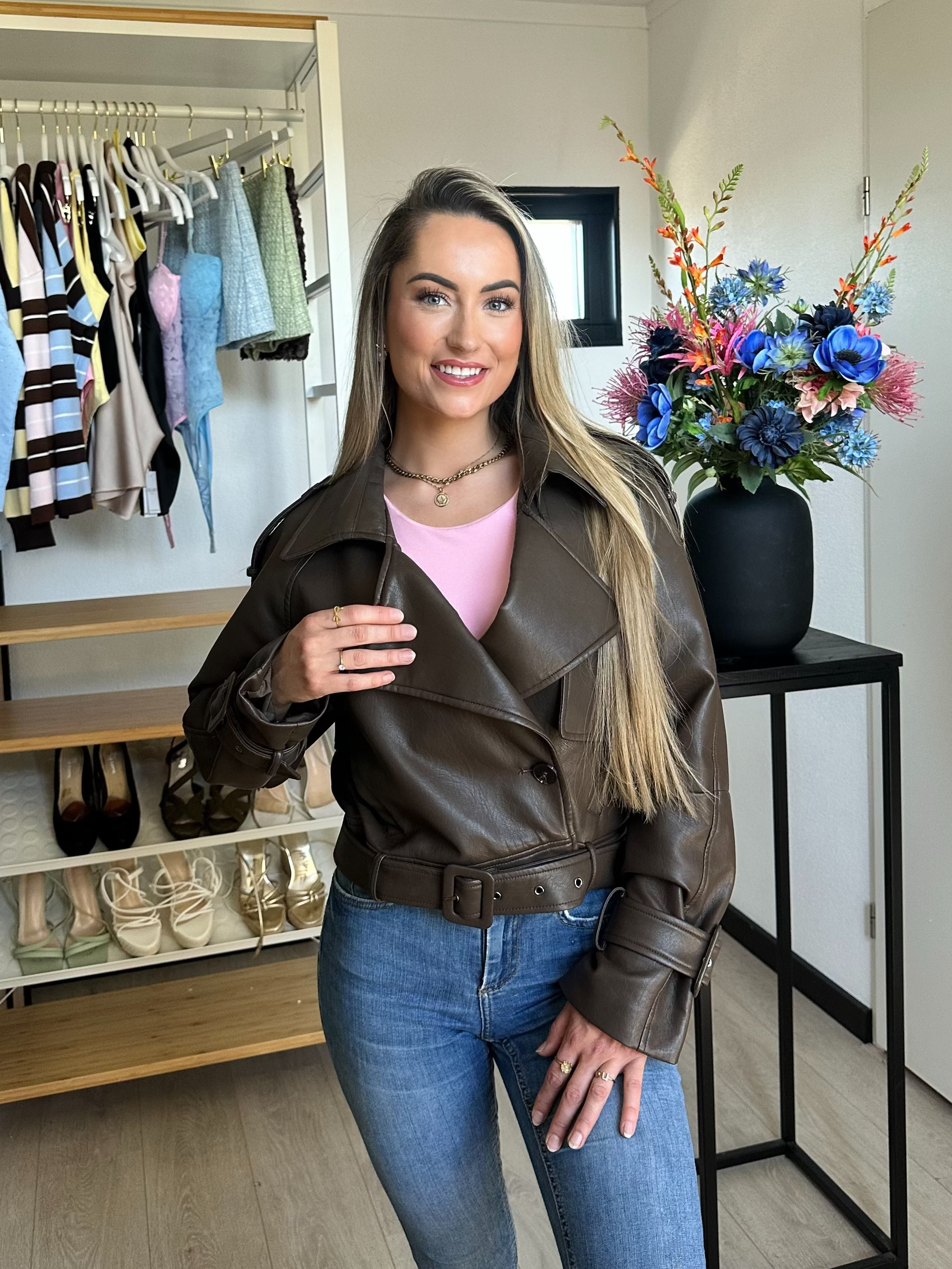 Tatum Leren Jas - Bruin